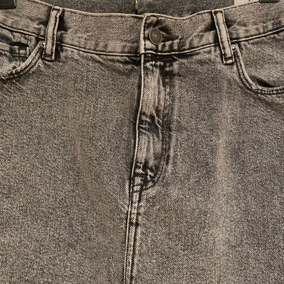 100% Cotton AllSaints Distressed Grey Studded Jean Mini skirt size 10 NYE Party - Picture 6 of 12